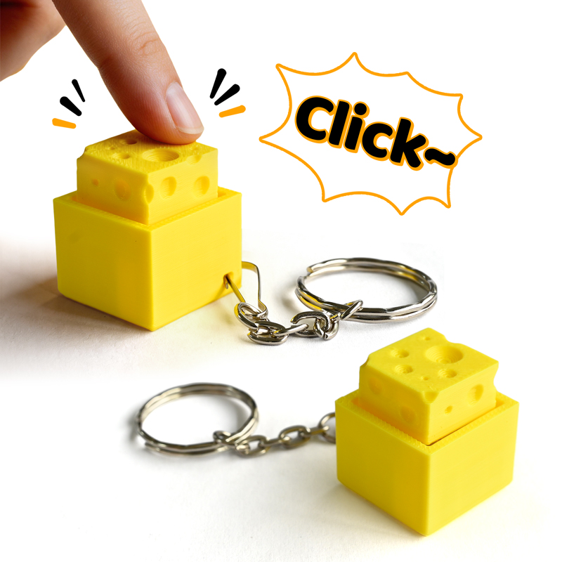 3D Printing Model Free - 3D Geprinte Cheesy Key Fidget Clicker
