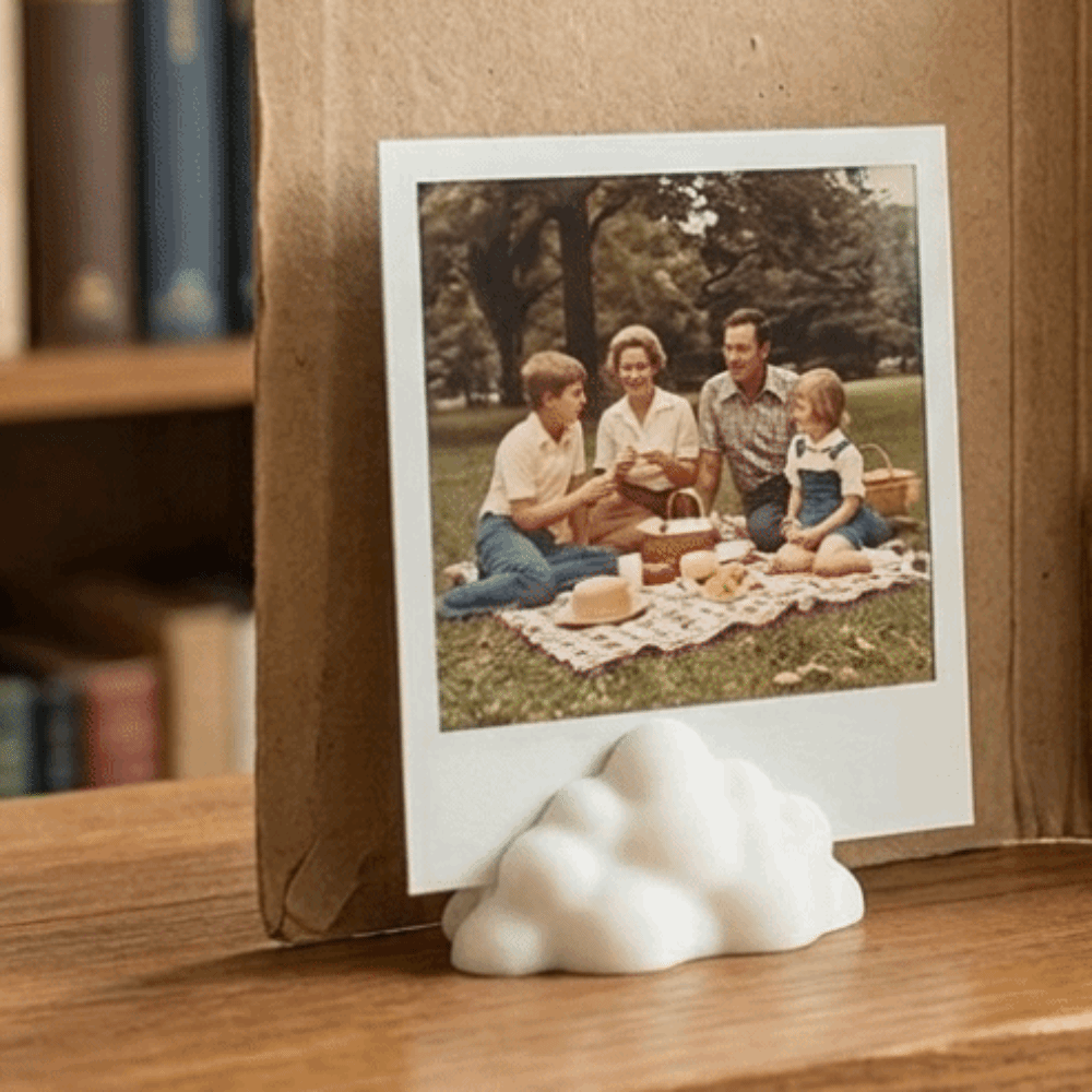 3D Printing Card - 6 STKS 3D-geprinte wolkvormige fotohouders Minimalistische