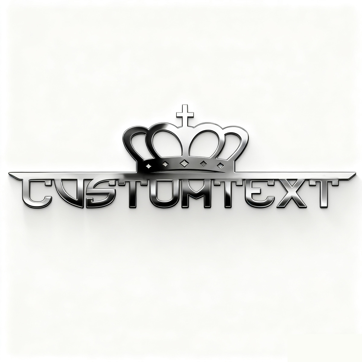 3D Printing Car - Klassieke Crown Creative Font 3D metalen