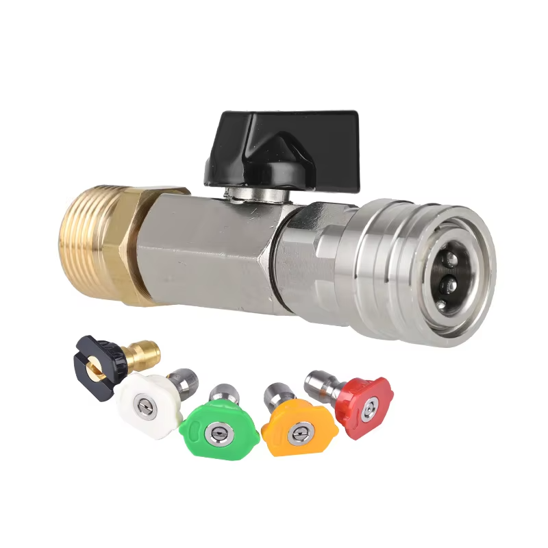 Nozzle Cleaning Kit - Hogedrukreiniger M22-14/15MM Adapterset, kogelkraan aan/uit-schakelaar met