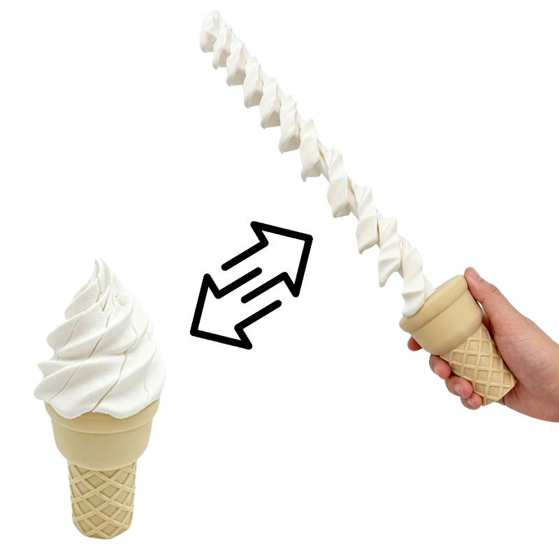 3D Printing Model Free - 3D-printen van ijsroom Retractiele gebogen vormen