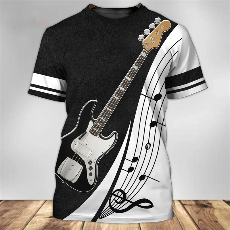 3D Printing Guitar - Mode 3d Gitaar Print T-Shirt Voor