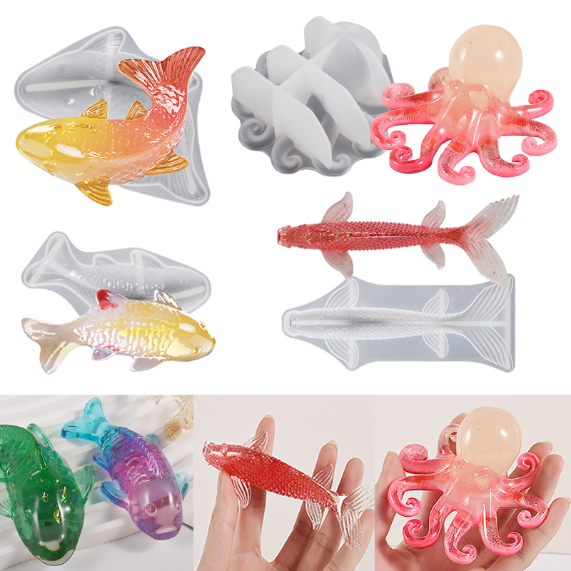 3D Printing Epoxy Resin - 3D Koi Visvormige Epoxyhars Mal Oceaan