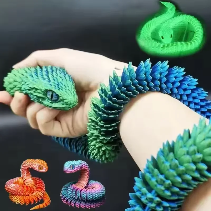 3D Printing Gif - 3D-geprinte slang beweegbaar gezamenlijk fidget speelgoed