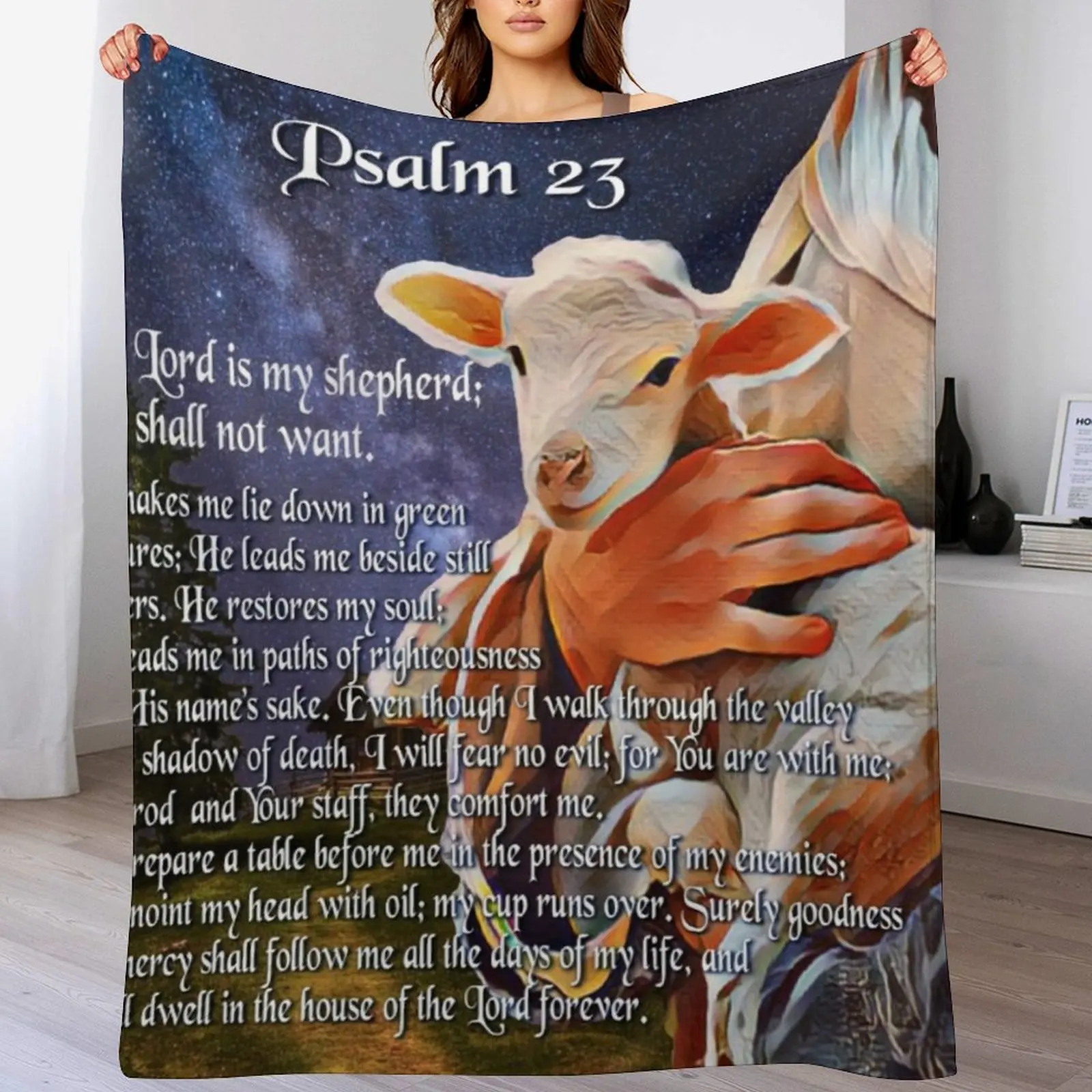 3D Printing Verse - Psalm 23 Bijbelvers Gooideken Warme flanellen