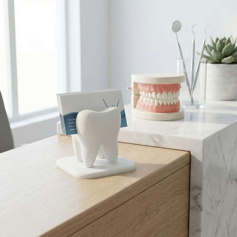 3D Printing Card - 3D-geprinte tandvormige visitekaartjeshouder Tandheelkundige kliniek Receptie
