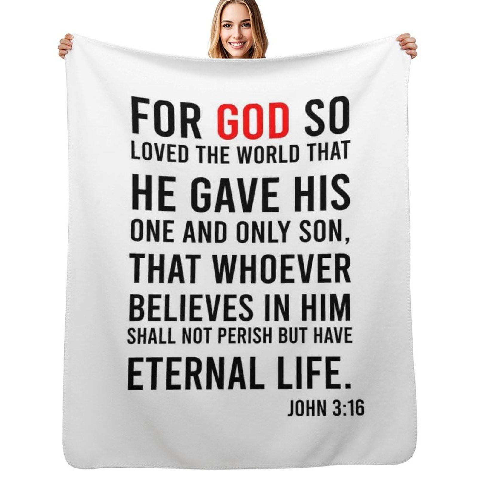 3D Printing Verse - Johannes 3:16 Bijbelvers deken zacht warm