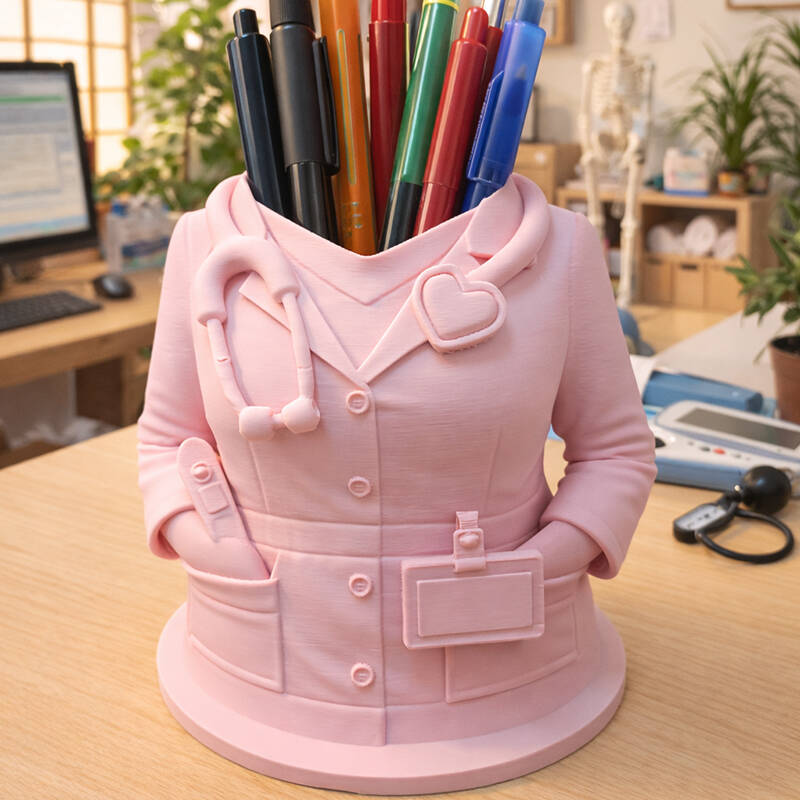 3D Printing For Medical - 3D-geprint dokter/verpleegkundige figuurtje pennenhouder gepersonaliseerde bureau-organizer