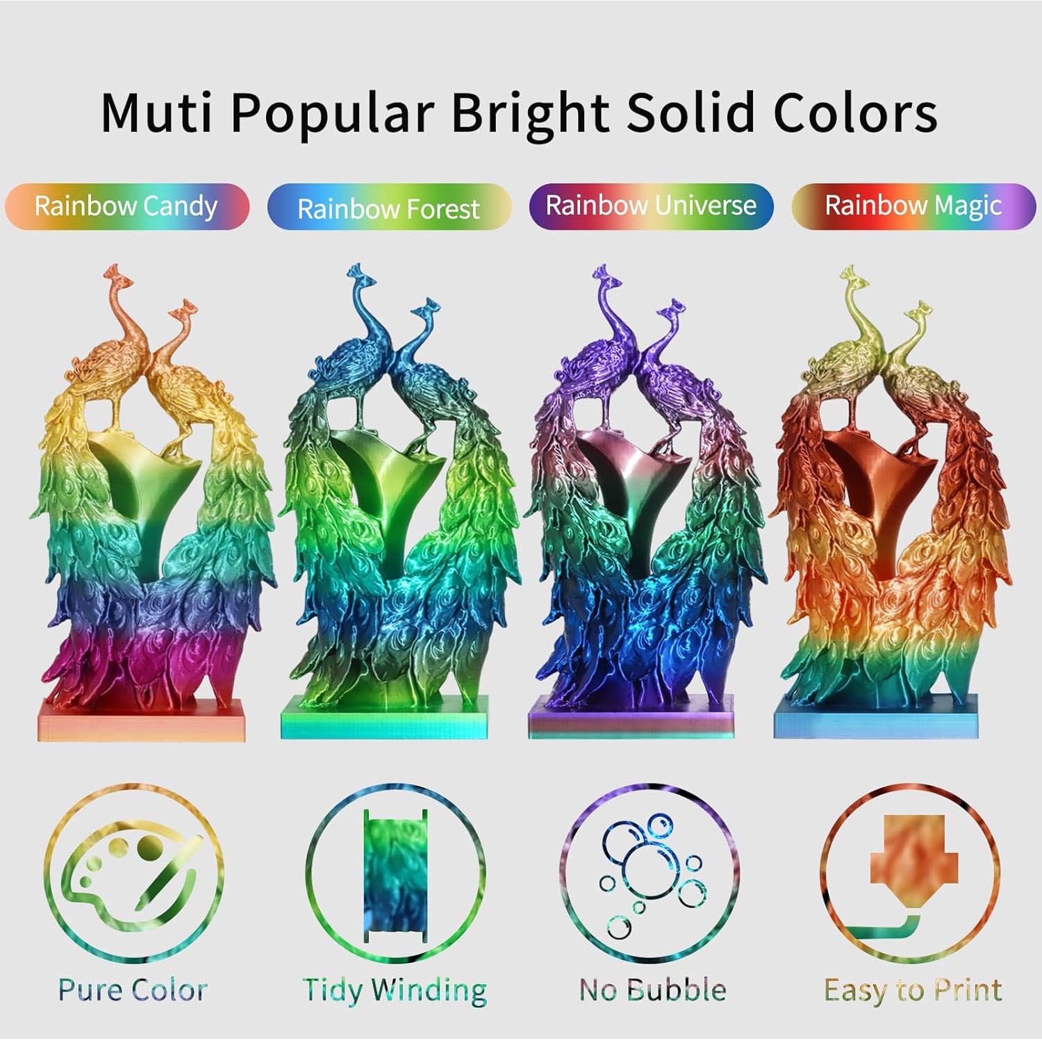 Regenboog Multicolor Zijdeacht - 3D Printing Fdm recensie en prijs