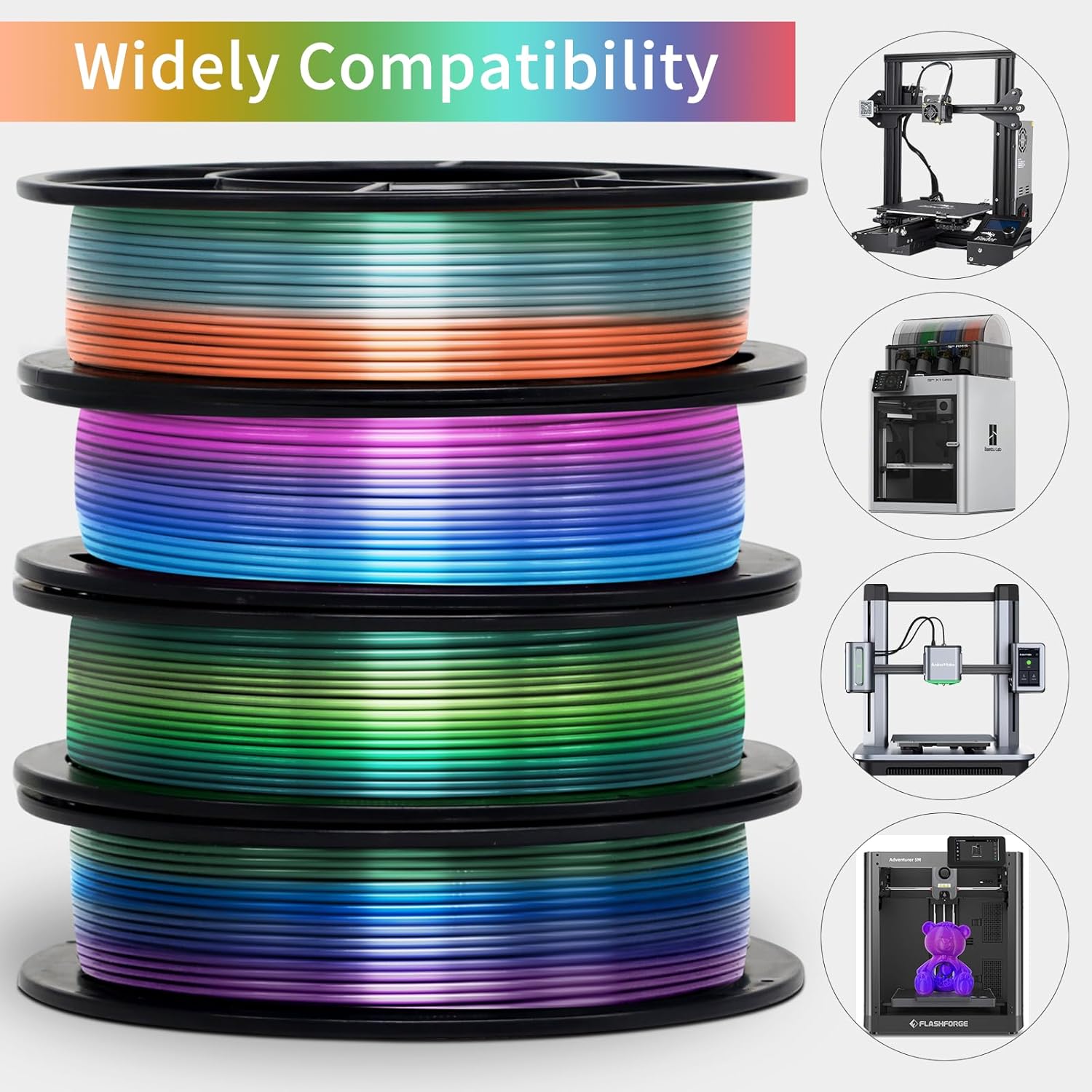 Regenboog Multicolor Zijdeacht - 3D Printing Fdm recensie en prijs