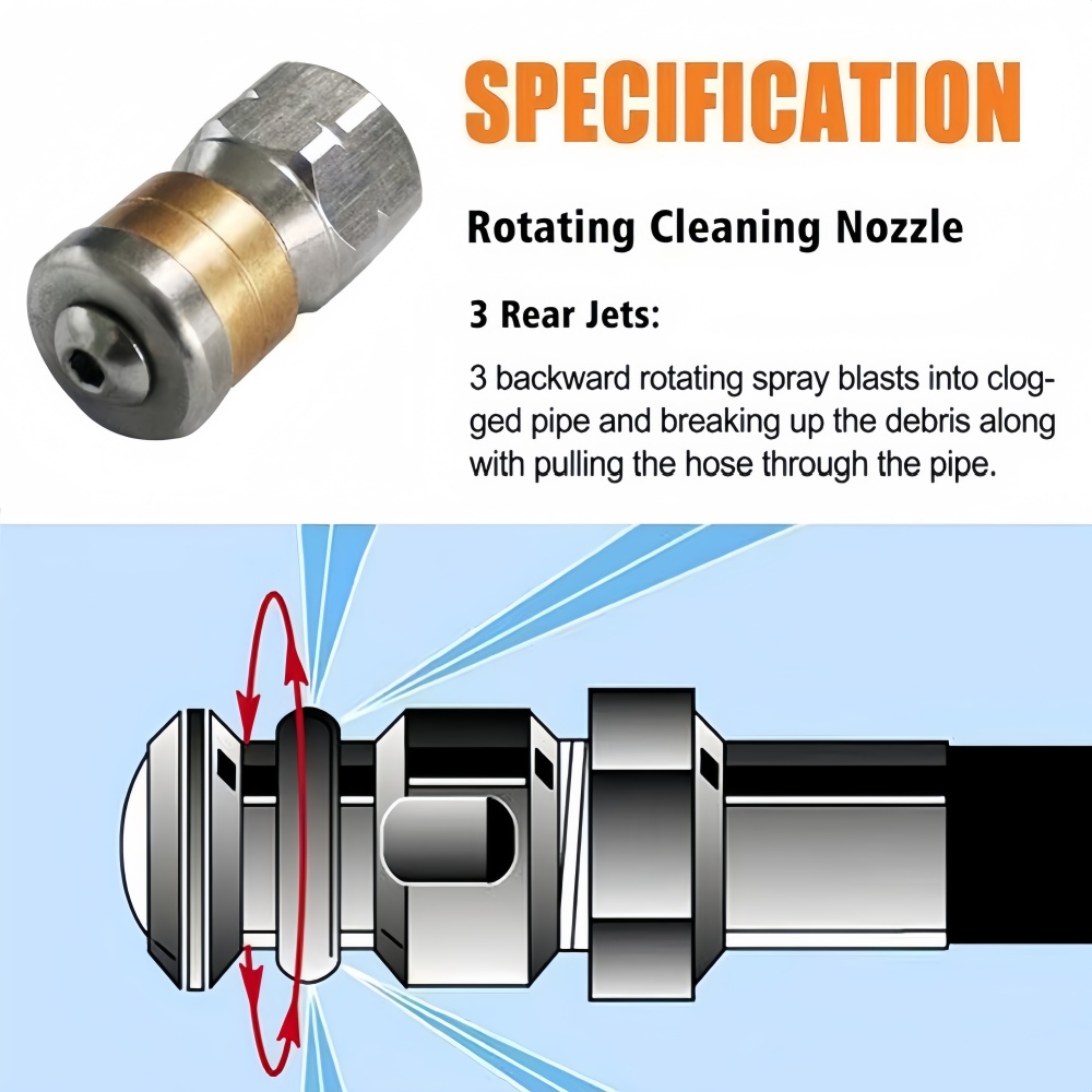 0.5 ~ 50M Rioolreinigingsslang - Nozzle Cleaning Kit recensie en prijs